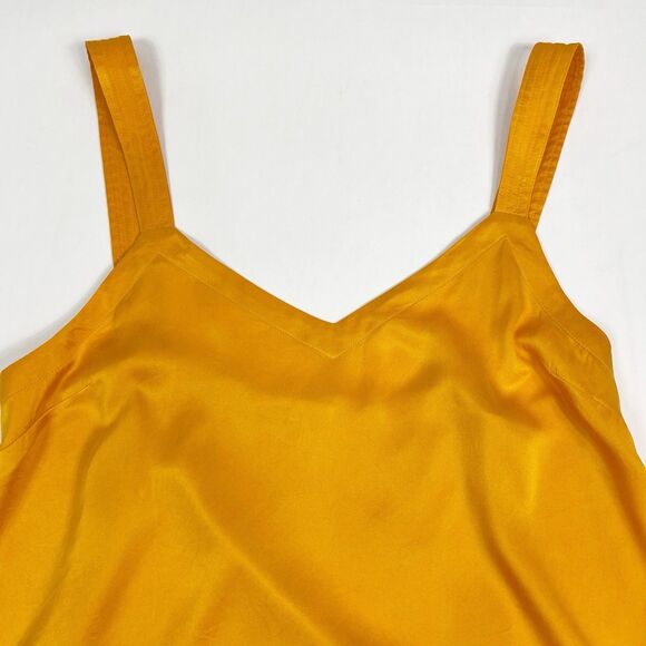 Anthropologie Floreat 100% Silk Tangerine V-Neck Camisole Cami Tank Top Medium - Picture 5 of 9